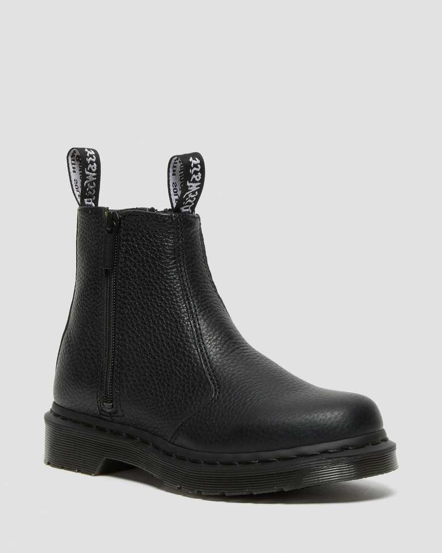 sorte dr martens 2976 zipper chelsea støvler til dame