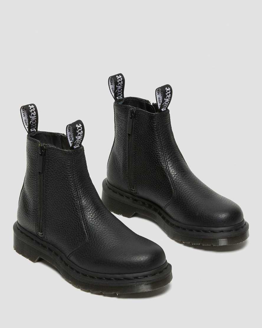 sorte dr martens 2976 zipper chelsea støvler til dame