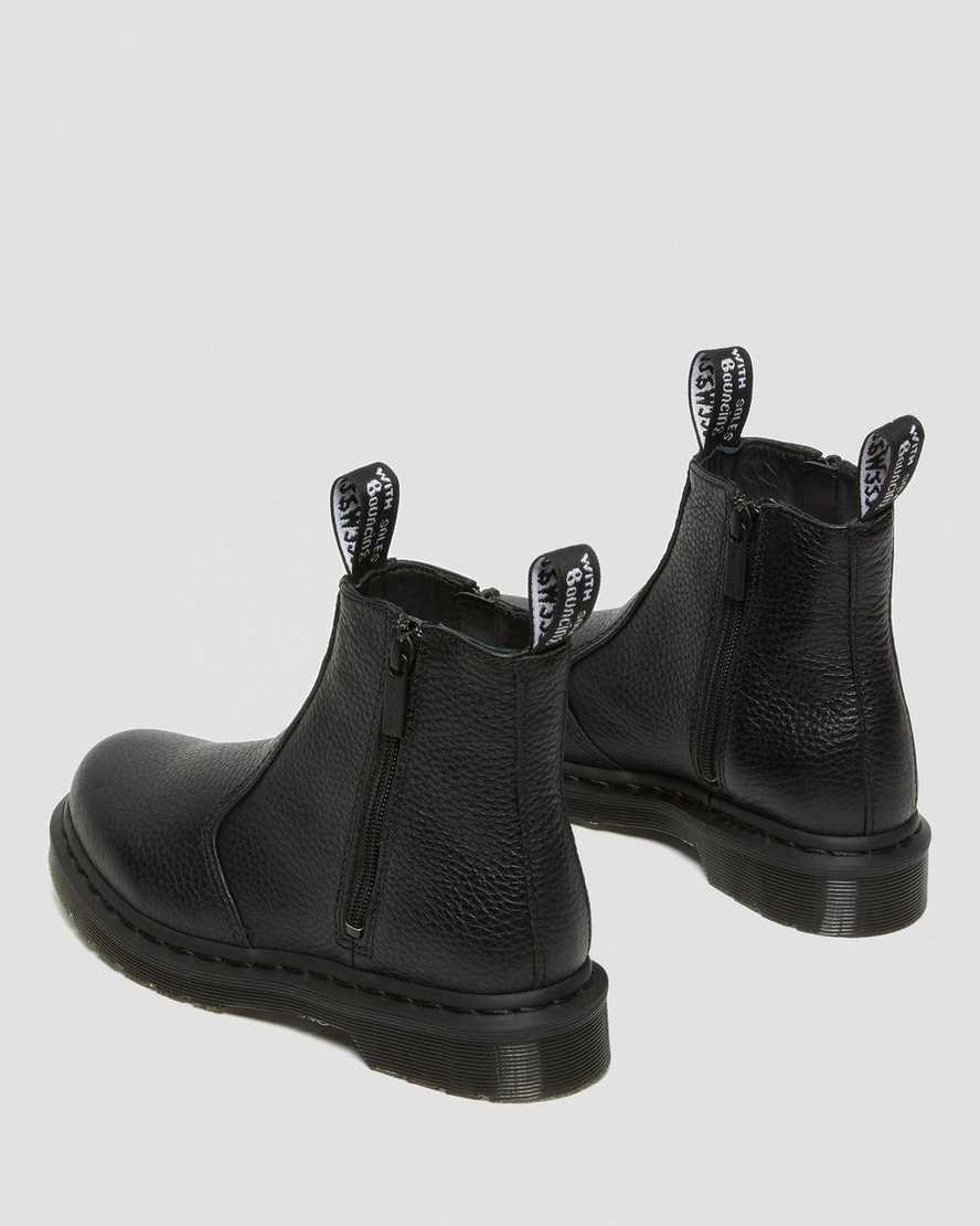 sorte dr martens 2976 zipper chelsea støvler til dame