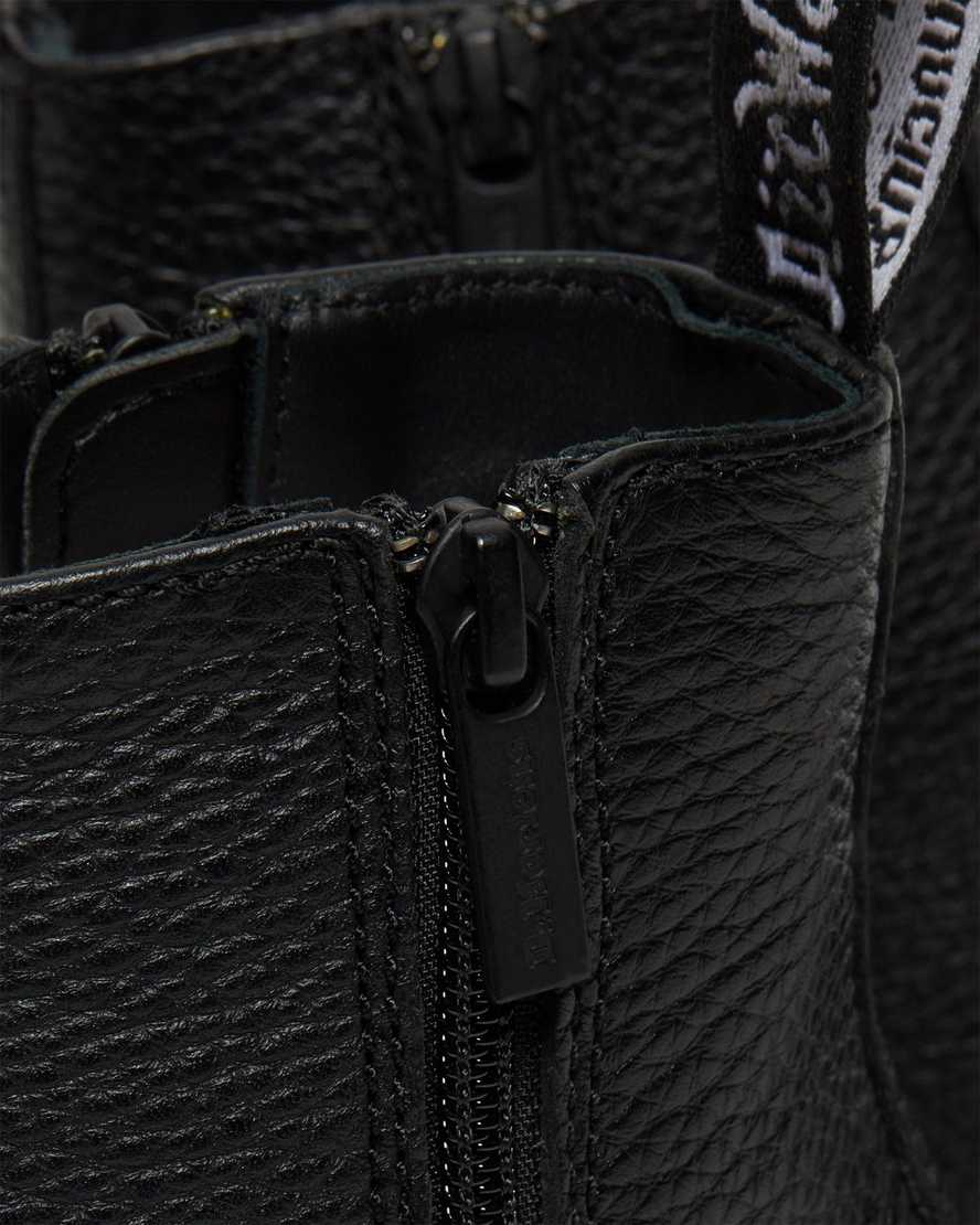 sorte dr martens 2976 zipper chelsea støvler til dame