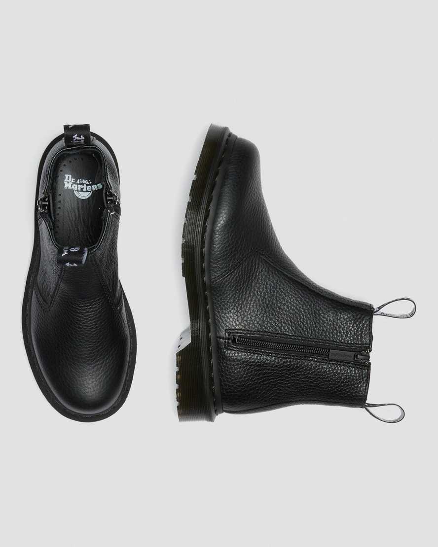 sorte dr martens 2976 zipper chelsea støvler til dame