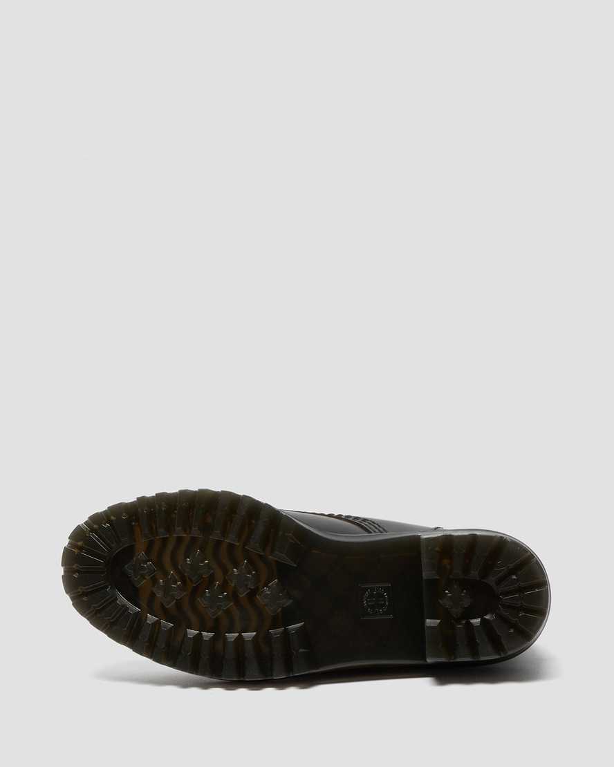 sorte dr martens leona vintage smooth damestøvler med hæl