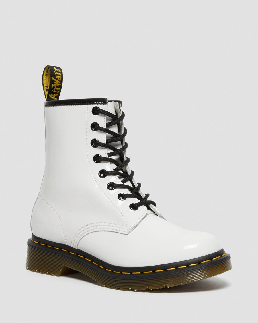 hvide dr martens 1460 patent damestøvler med snøre