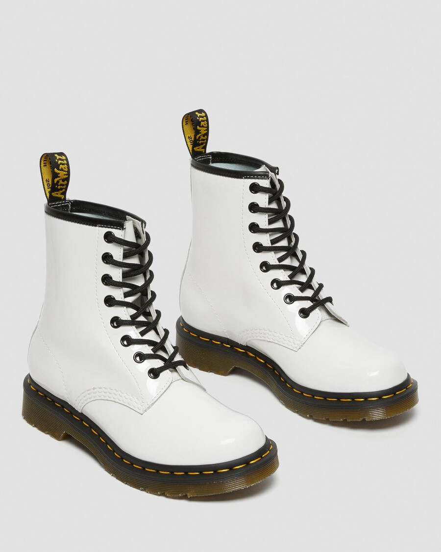 hvide dr martens 1460 patent damestøvler med snøre