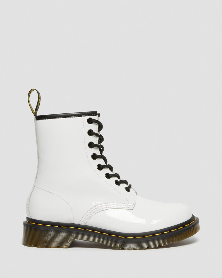 hvide dr martens 1460 patent damestøvler med snøre