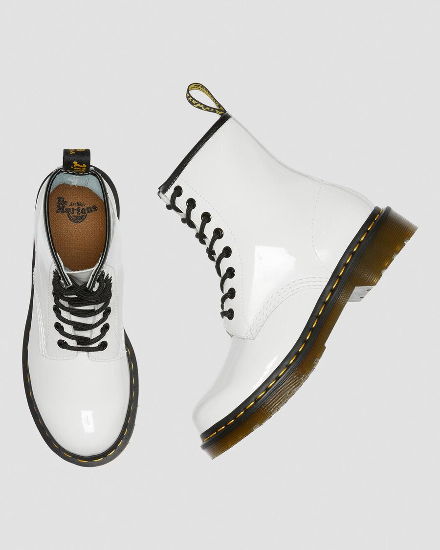 hvide dr martens 1460 patent damestøvler med snøre