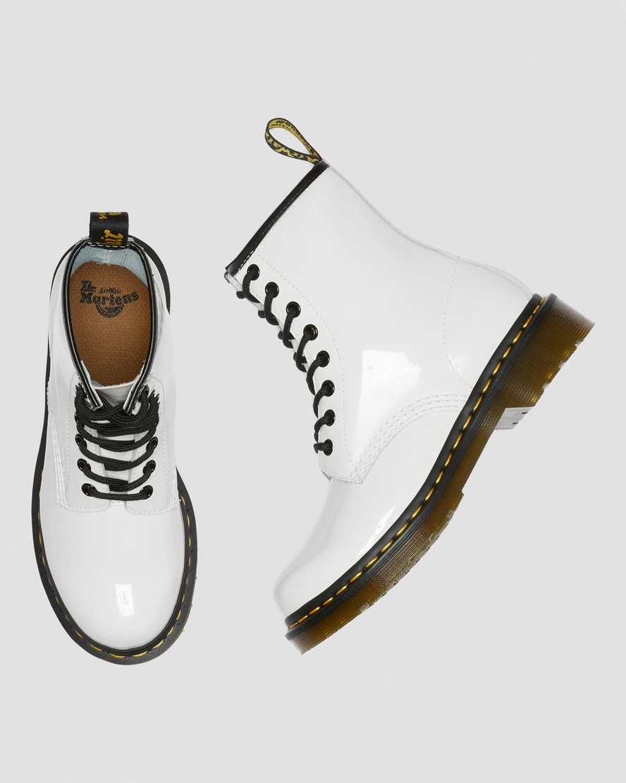 hvide dr martens 1460 patent damestøvler med snøre