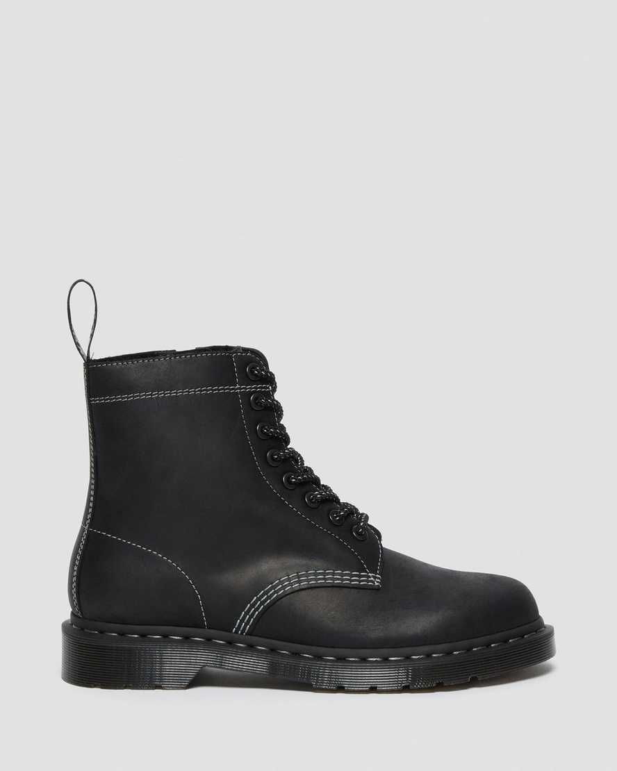 sorte dr martens 1460 pascal zip damestøvler med snørebånd