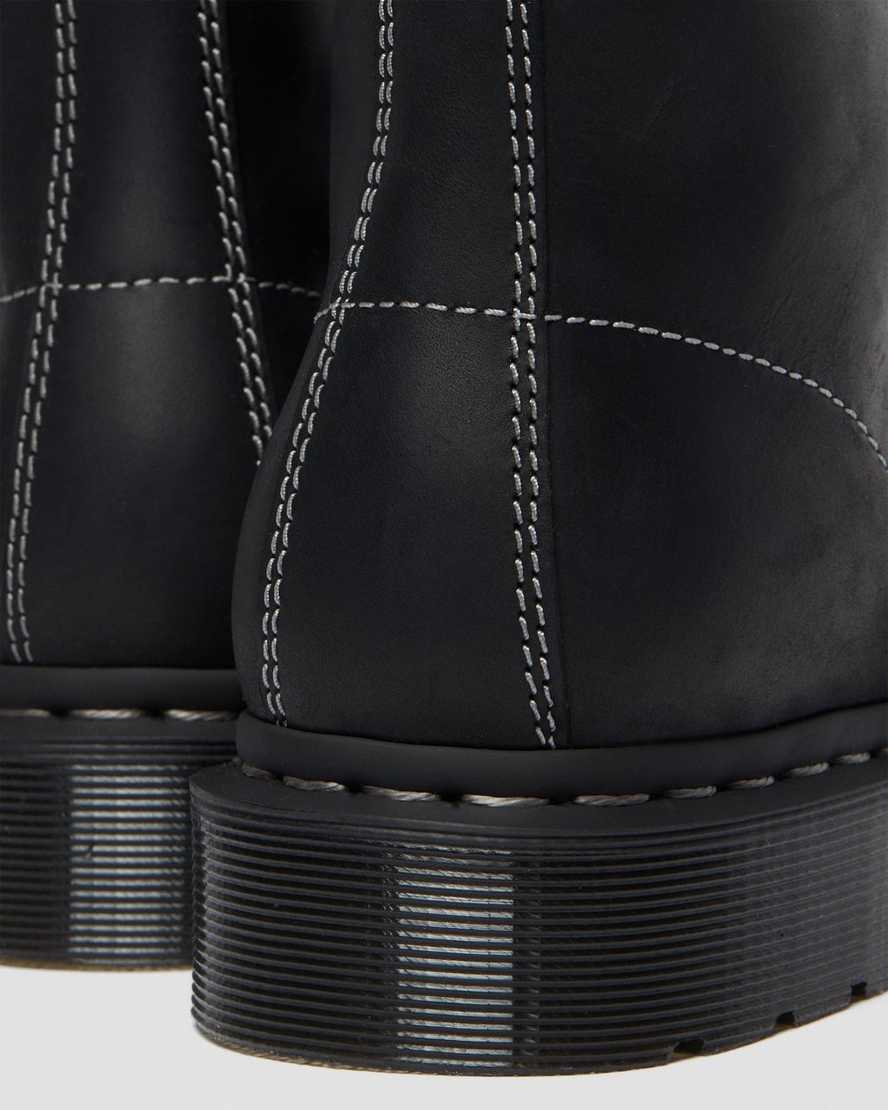 sorte dr martens 1460 pascal zip damestøvler med snørebånd