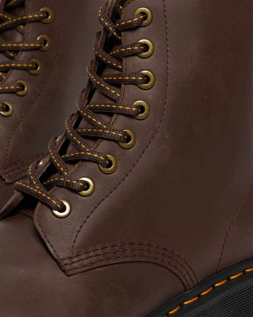 mørkebrune dr martens 1460 pascal damestøvler med snørebånd