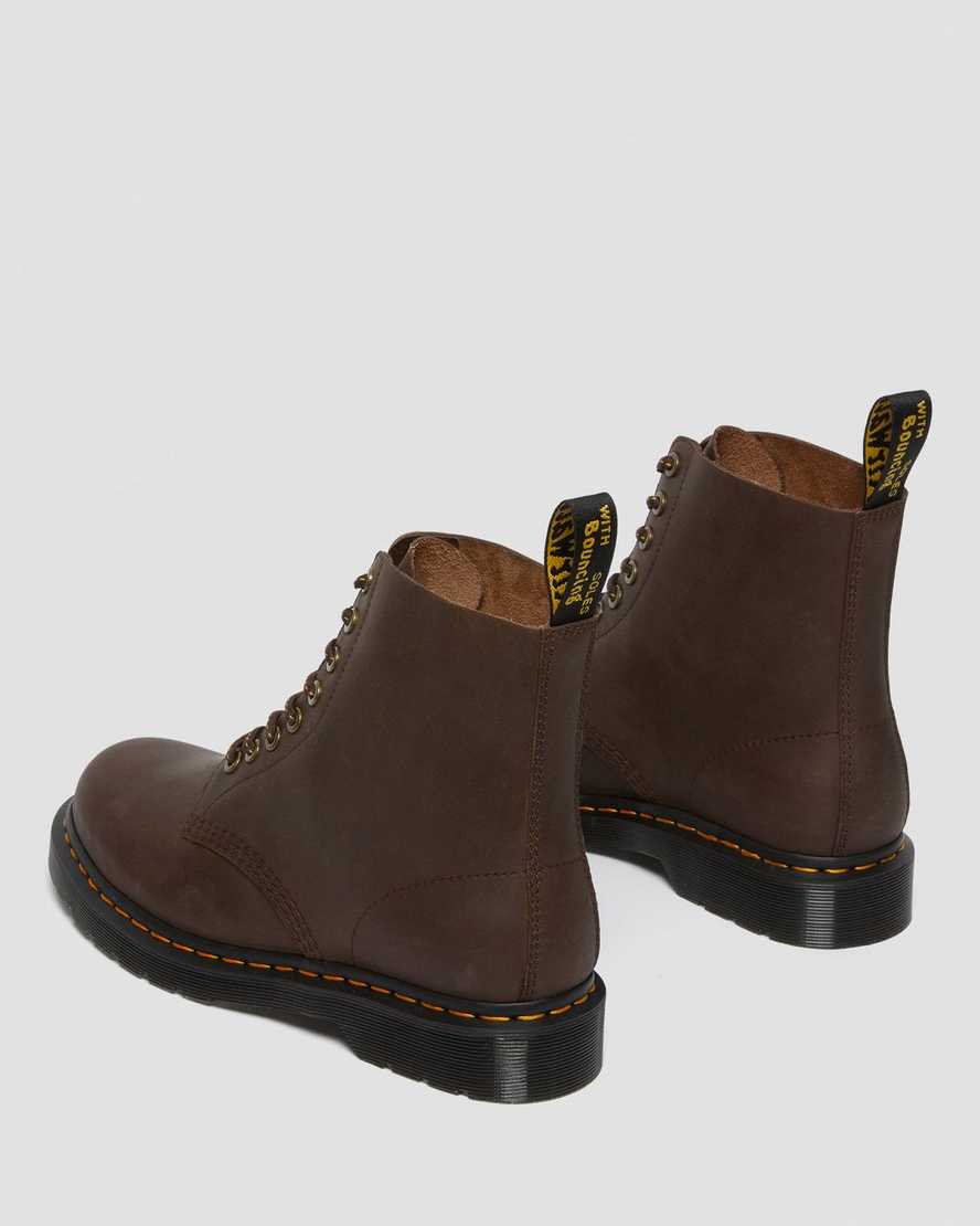 mørkebrune dr martens 1460 pascal damestøvler med snørebånd