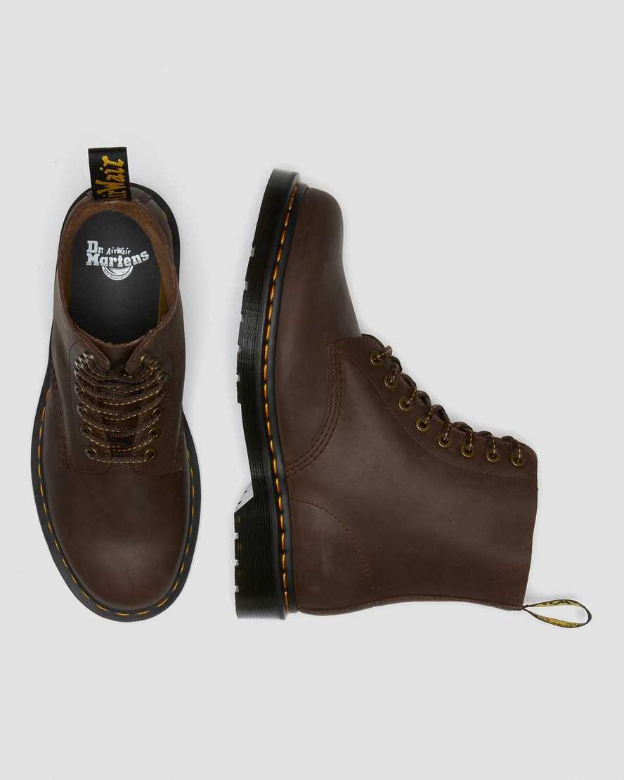 mørkebrune dr martens 1460 pascal damestøvler med snørebånd