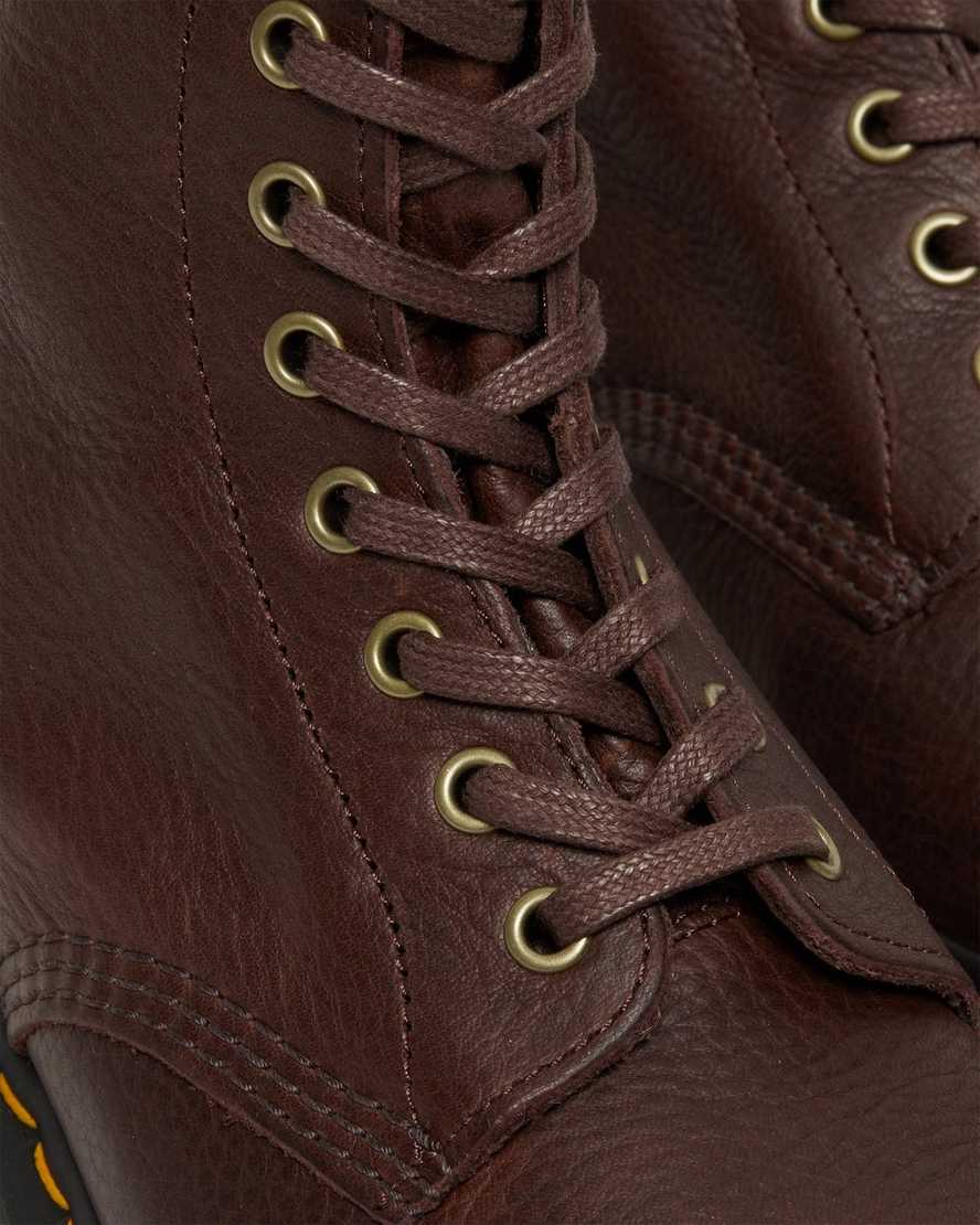 brune dr martens 1460 pascal ambassador damestøvler med snørebånd