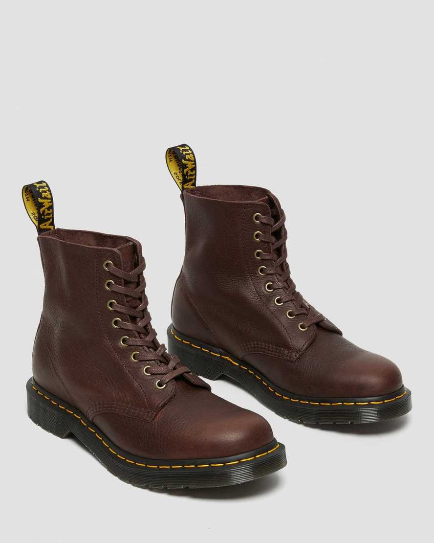 brune dr martens 1460 pascal ambassador damestøvler med snørebånd