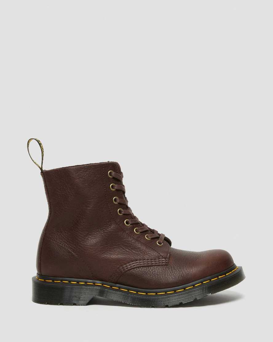 brune dr martens 1460 pascal ambassador damestøvler med snørebånd