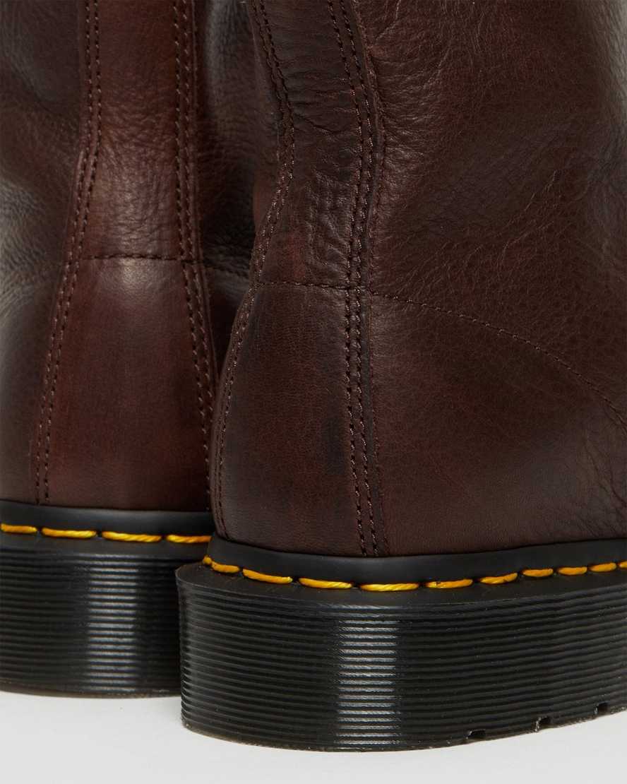 brune dr martens 1460 pascal ambassador damestøvler med snørebånd