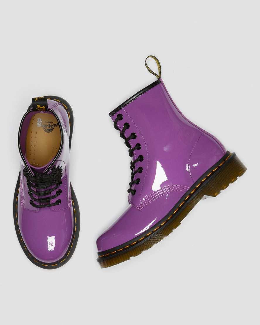 lilla dr martens 1460 patent damestøvler med snøre