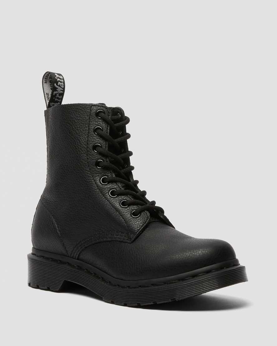 sorte dr martens 1460 pascal mono damestøvler med snørebånd