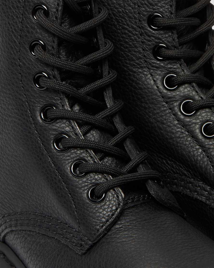 sorte dr martens 1460 pascal mono damestøvler med snørebånd