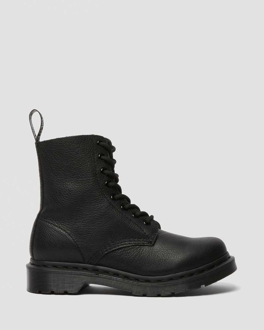 sorte dr martens 1460 pascal mono damestøvler med snørebånd