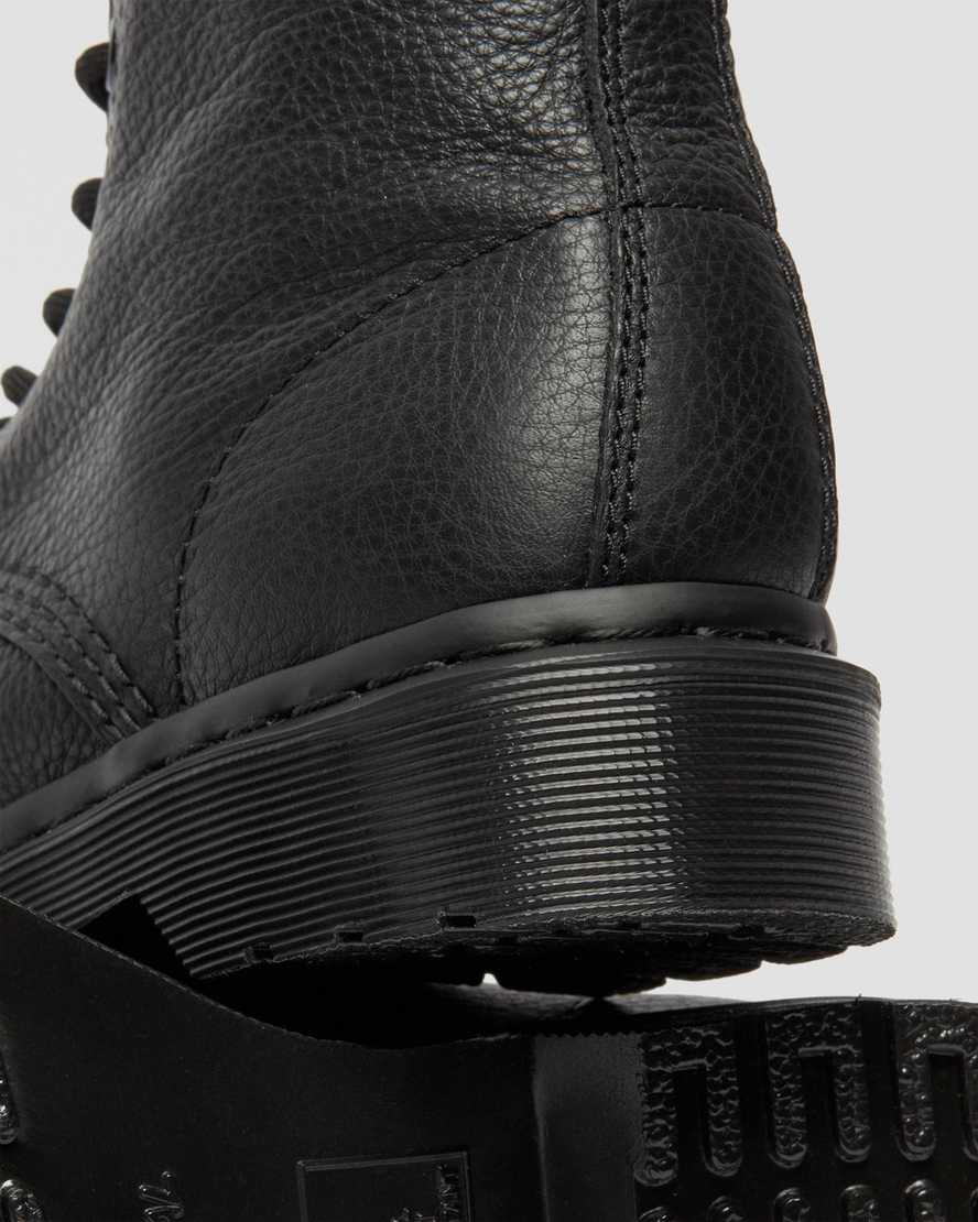 sorte dr martens 1460 pascal mono damestøvler med snørebånd