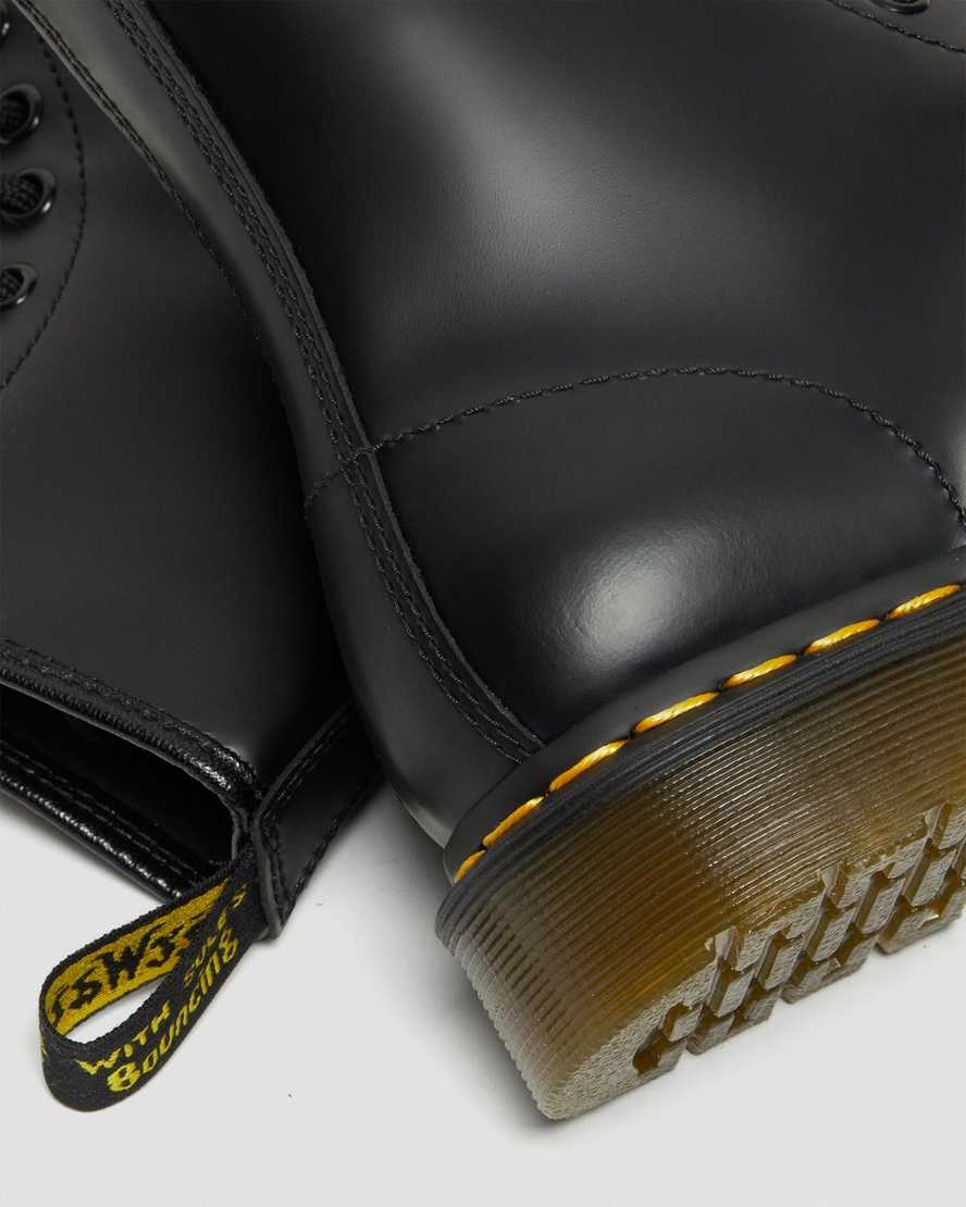 sorte dr martens 1460 smooth damestøvler med snørebånd