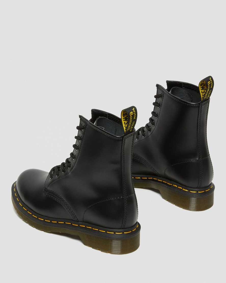 sorte dr martens 1460 smooth damestøvler med snørebånd