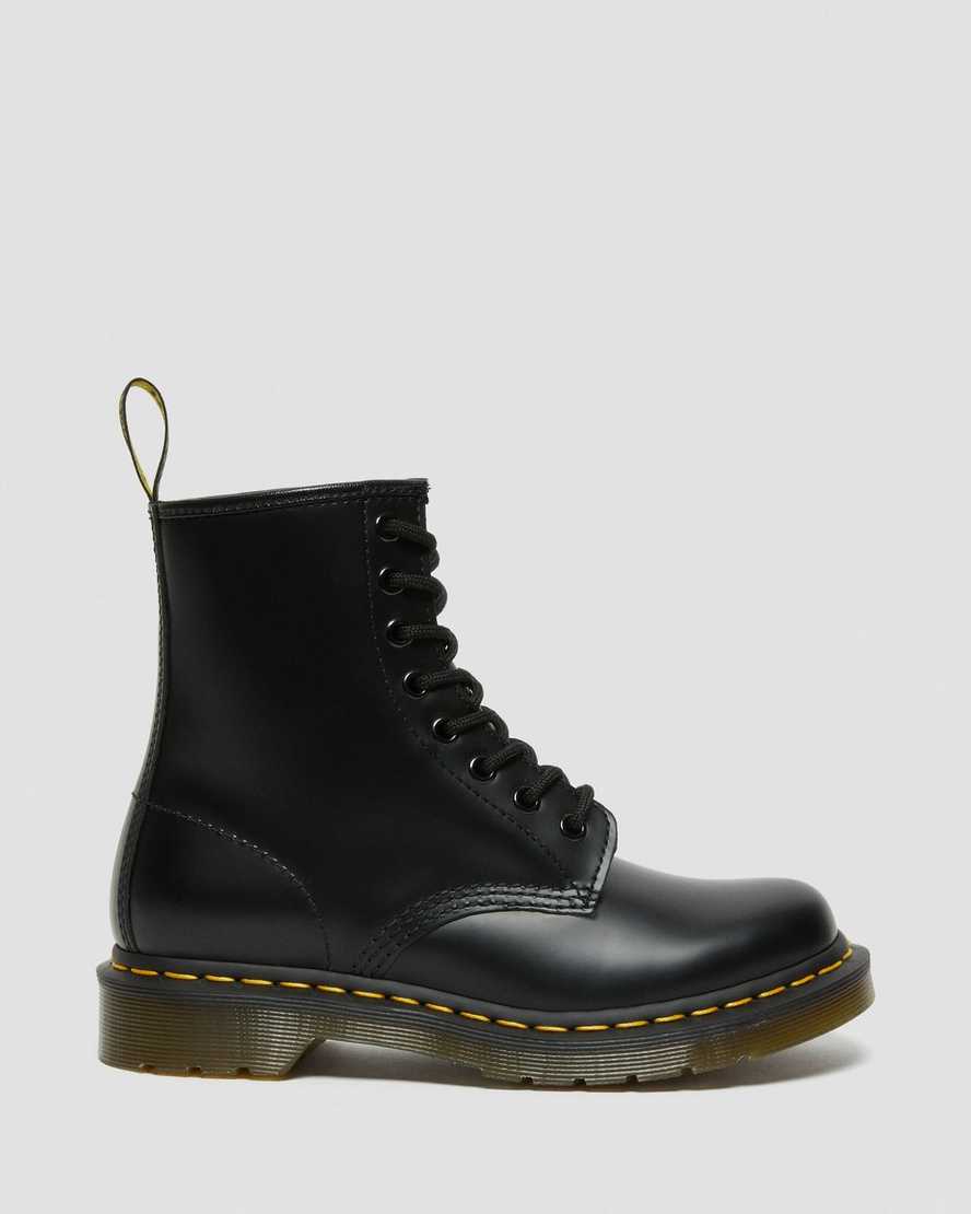 sorte dr martens 1460 smooth damestøvler med snørebånd