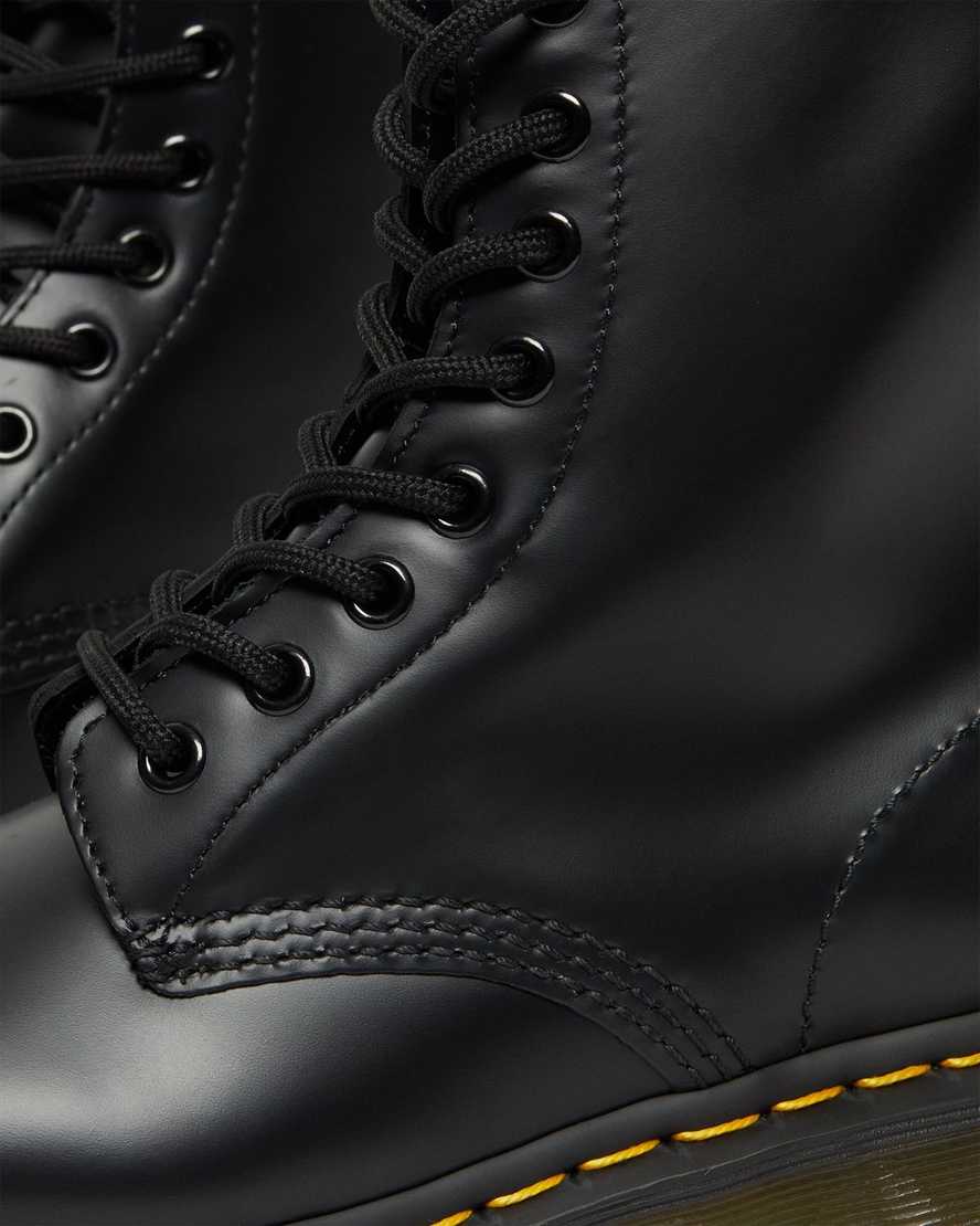 sorte dr martens 1460 smooth damestøvler med snørebånd