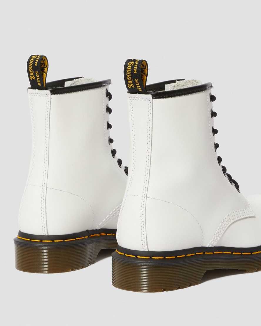 hvide dr martens 1460 smooth damestøvler med snørebånd