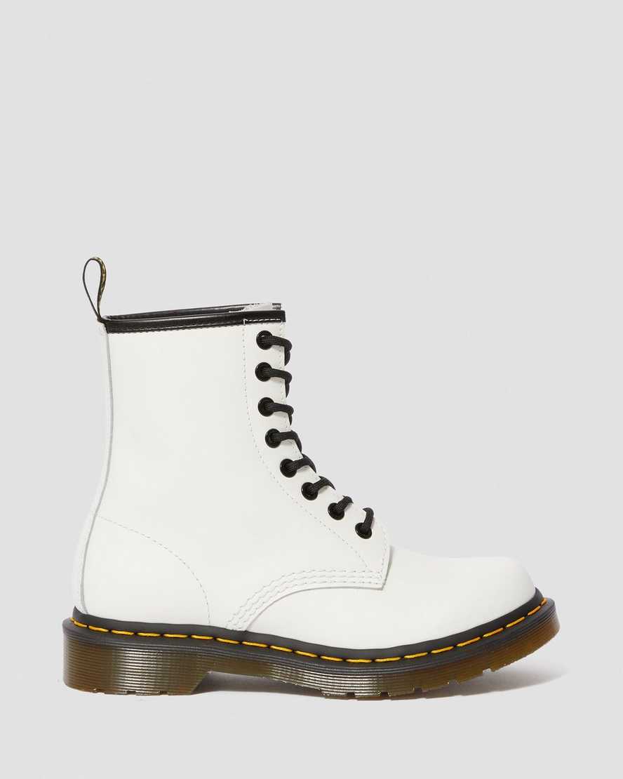 hvide dr martens 1460 smooth damestøvler med snørebånd