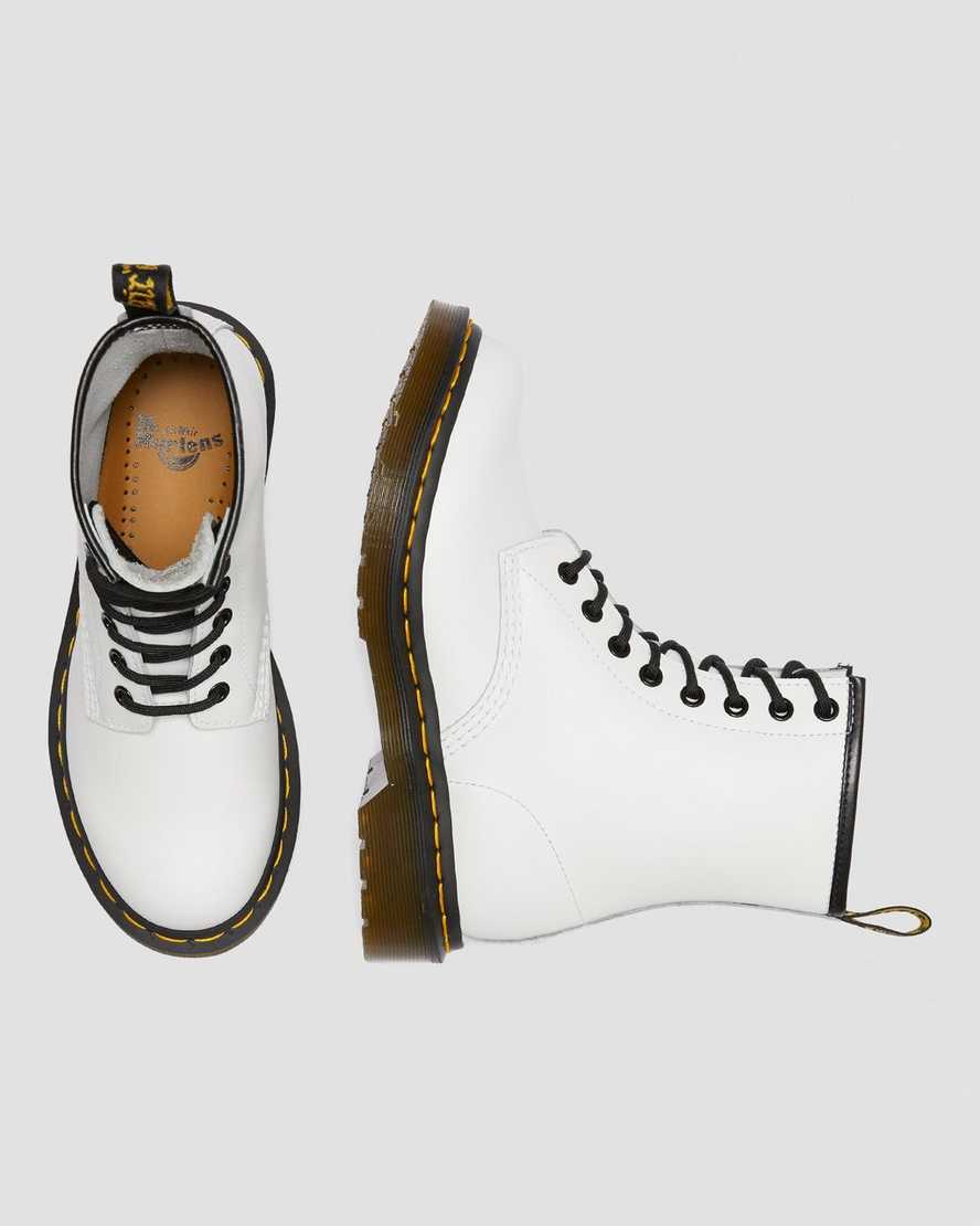 hvide dr martens 1460 smooth damestøvler med snørebånd
