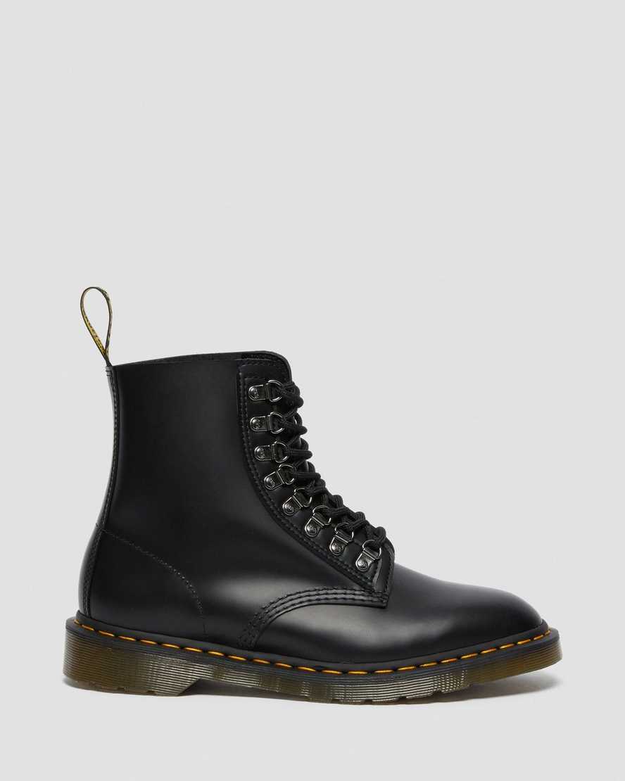 sorte dr martens 1460 pascal verso smooth damestøvler med snørebånd