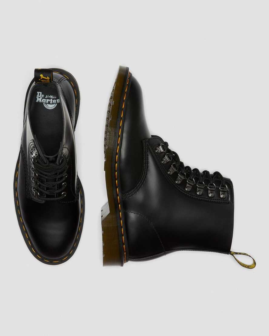 sorte dr martens 1460 pascal verso smooth damestøvler med snørebånd