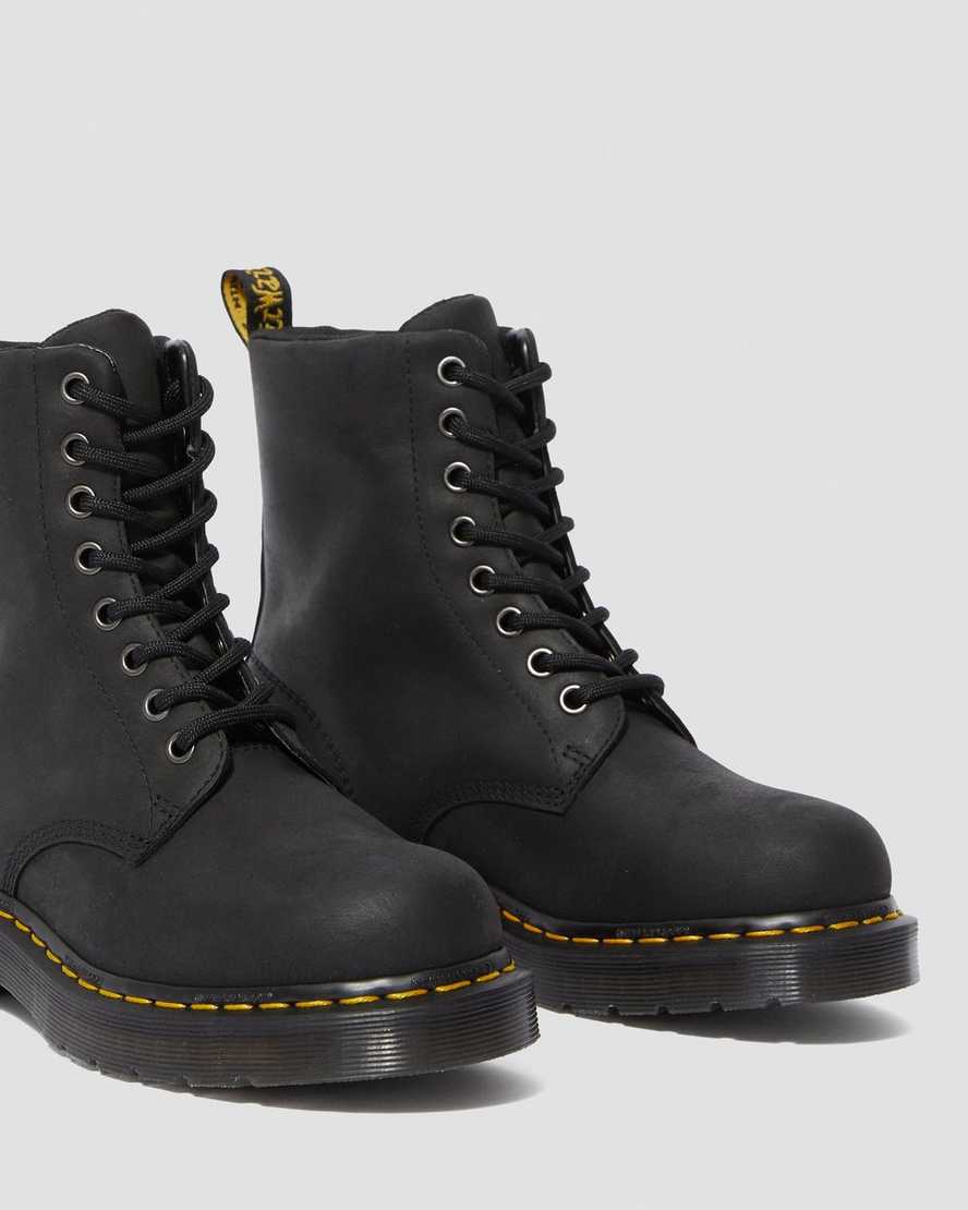 sorte dr martens 1460 vandtætte damestøvler med snøre