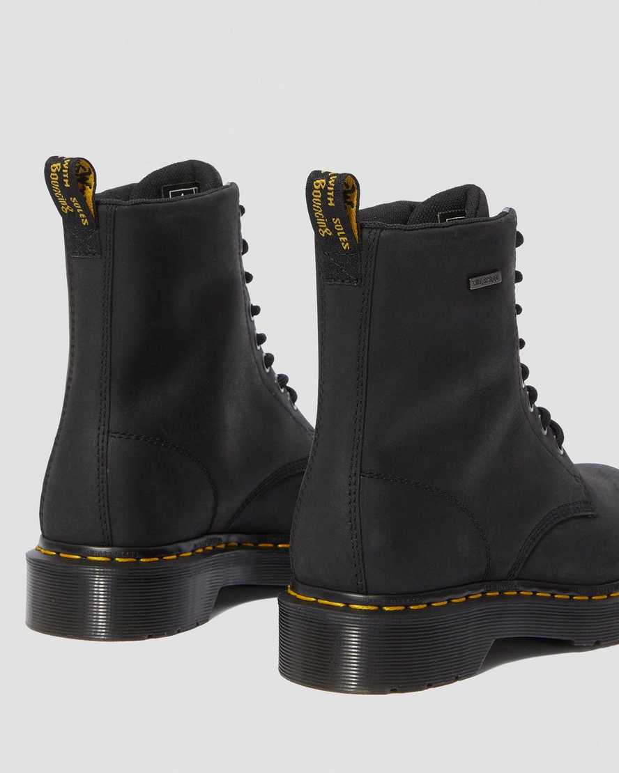 sorte dr martens 1460 vandtætte damestøvler med snøre