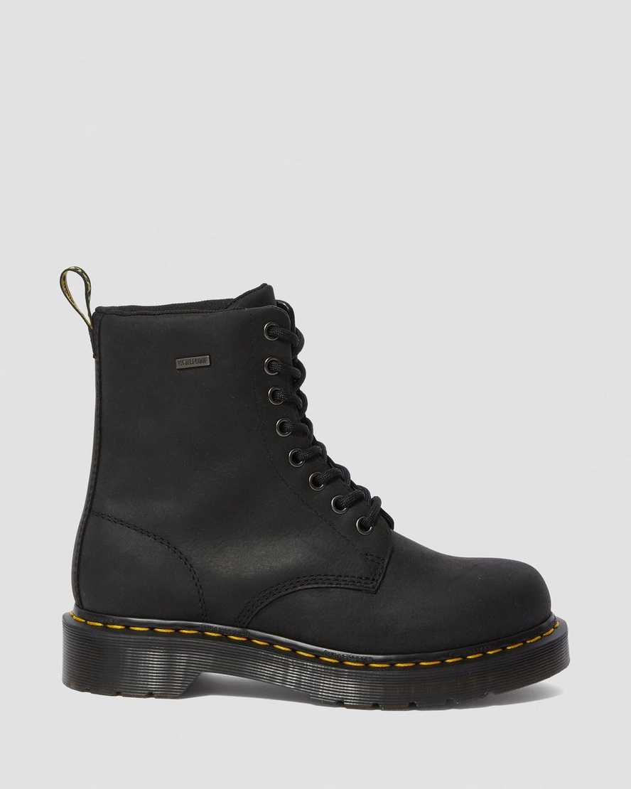 sorte dr martens 1460 vandtætte damestøvler med snøre