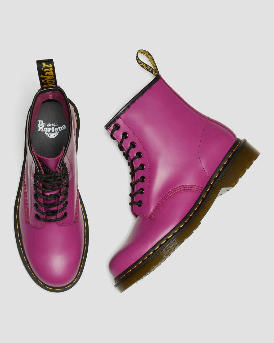 dr. martens 1460 smooth damestøvler med snørebånd lyserød