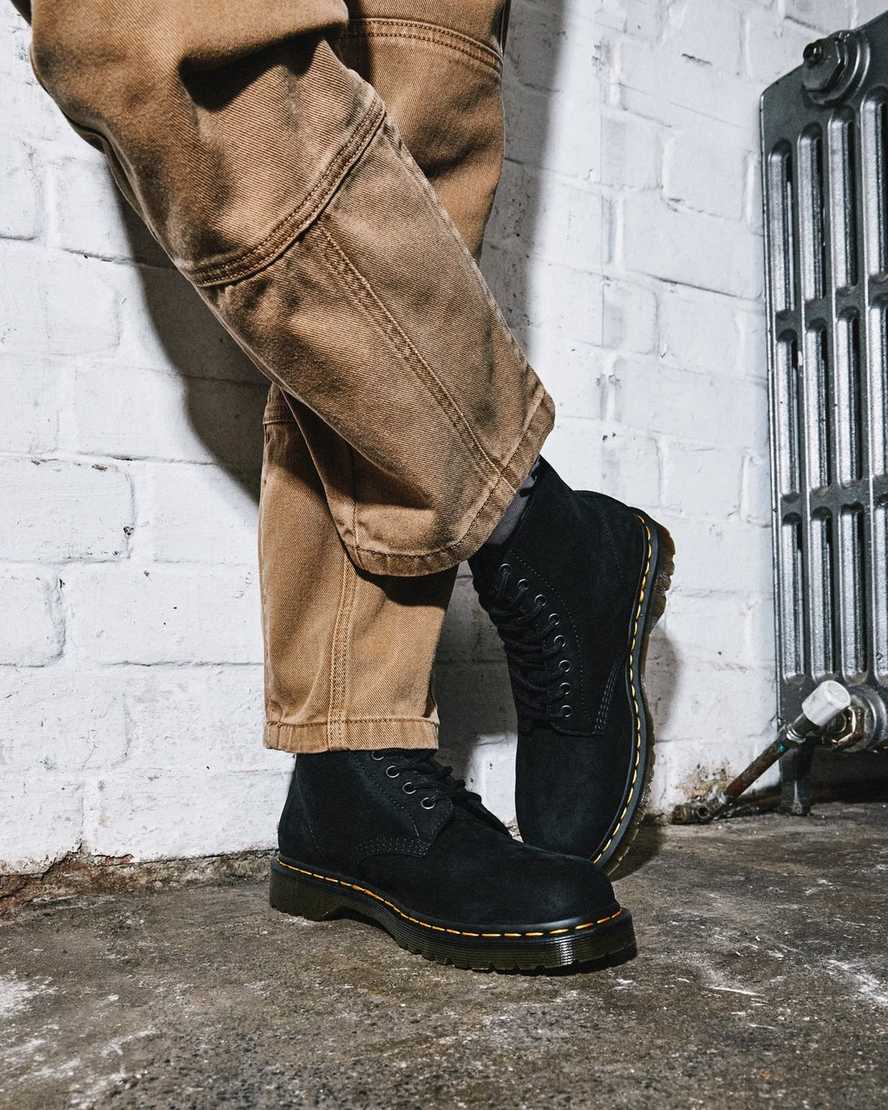 sorte dr martens 1460 pascal damestøvler med snørebånd