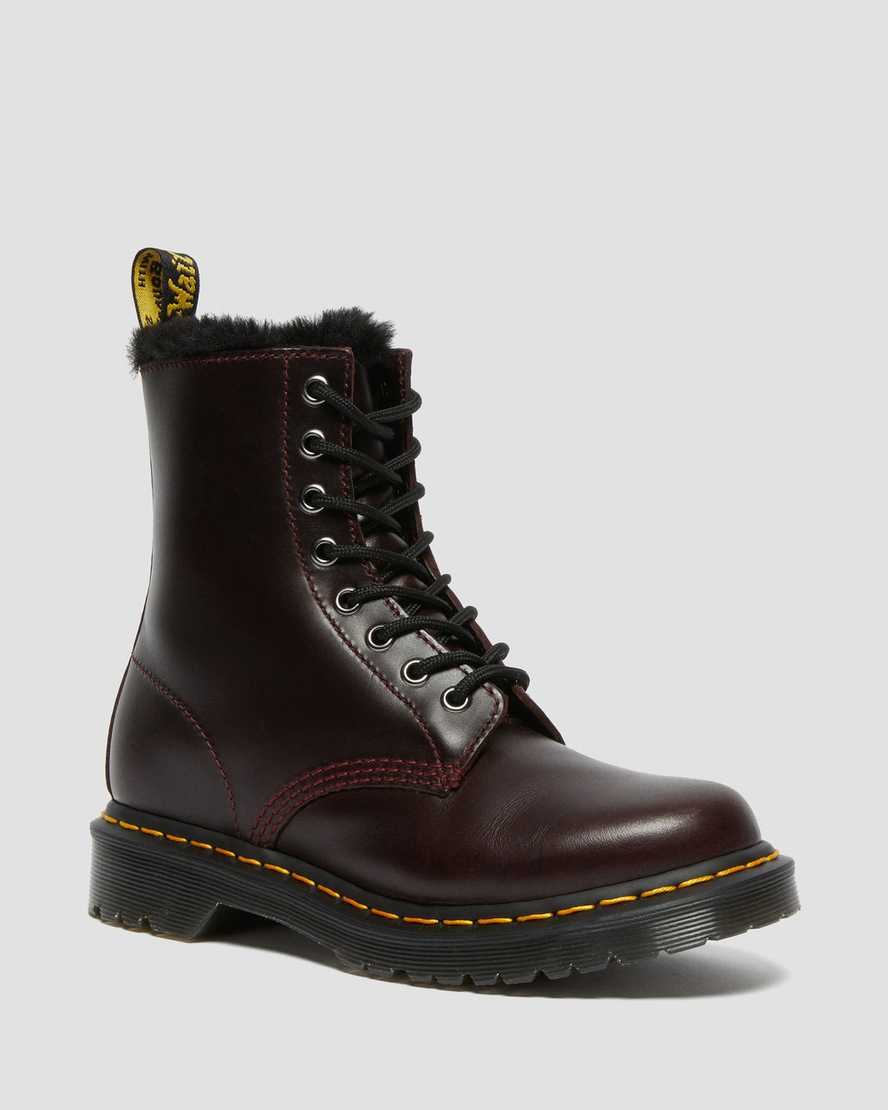 dr. martens 1460 serena faux fur lined damestøvler med snørebånd