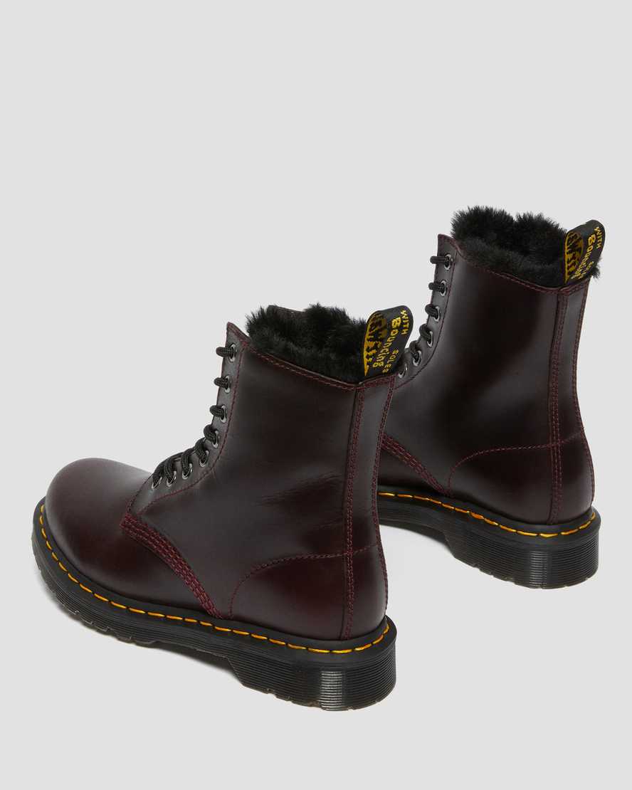 dr. martens 1460 serena faux fur lined damestøvler med snørebånd