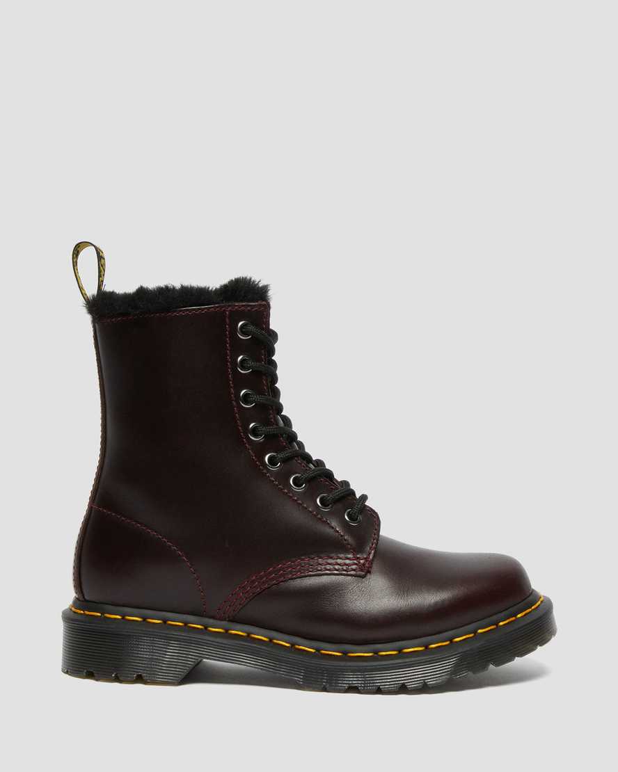 dr. martens 1460 serena faux fur lined damestøvler med snørebånd