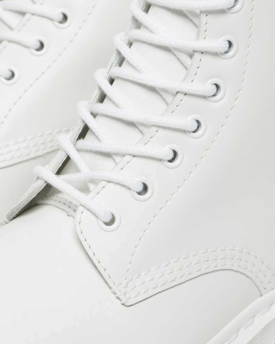 hvide dr martens 1460 mono smooth damestøvler med snørebånd