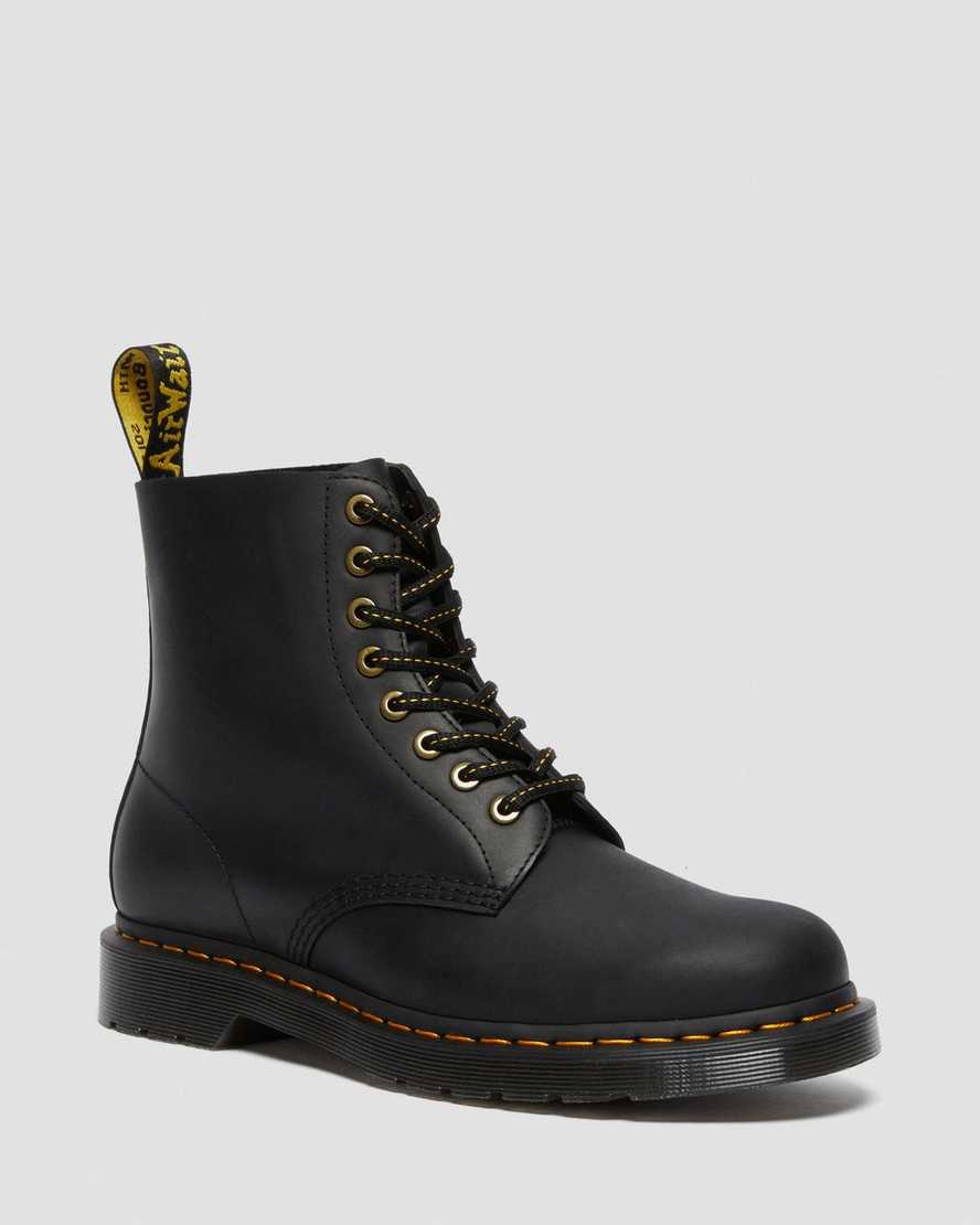 sorte dr martens 1460 pascal damestøvler med snørebånd
