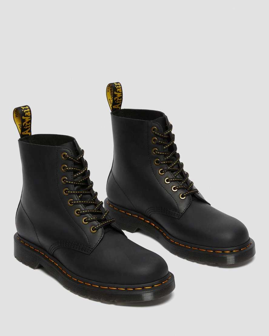 sorte dr martens 1460 pascal damestøvler med snørebånd