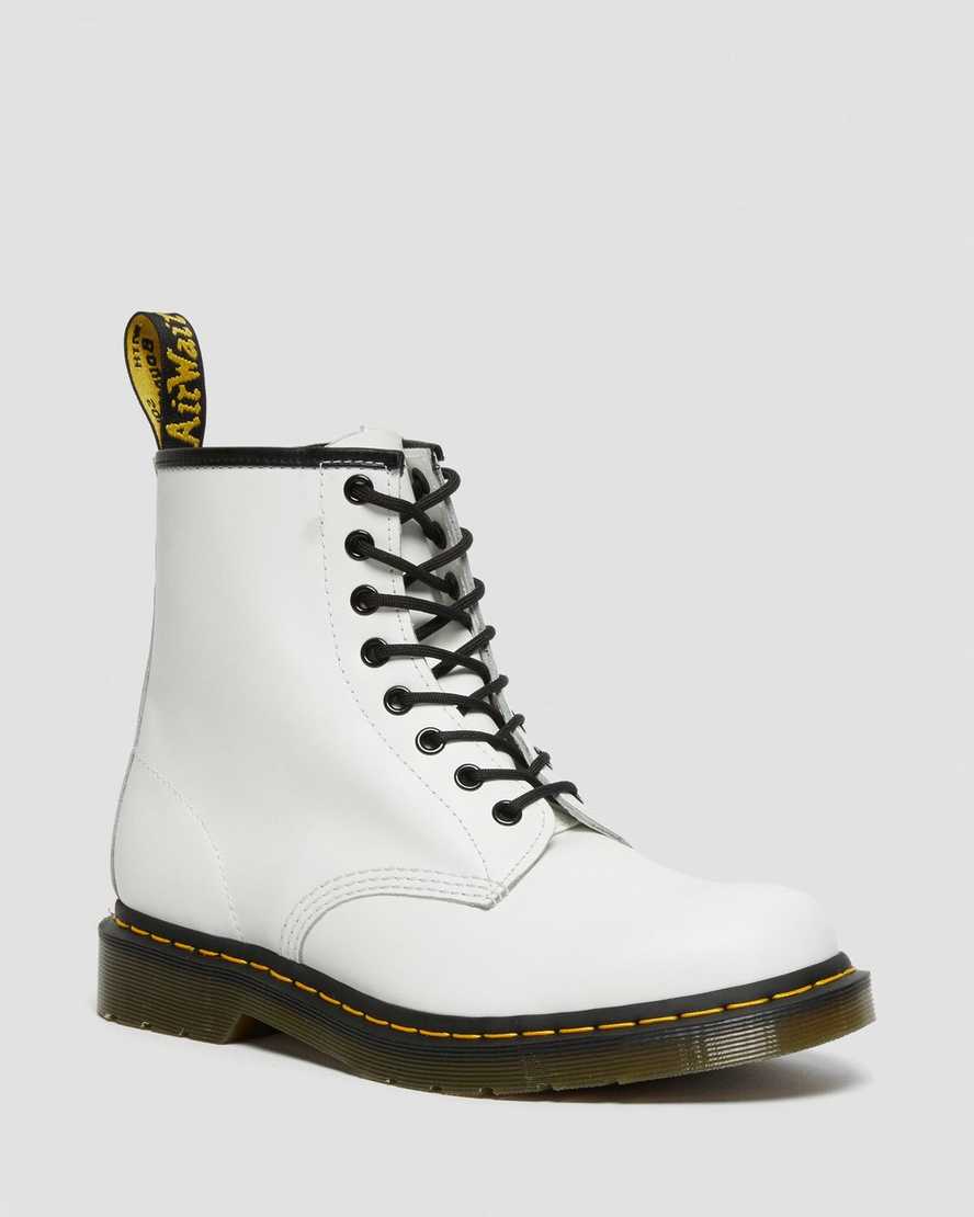 hvide dr martens 1460 smooth damestøvler med snørebånd