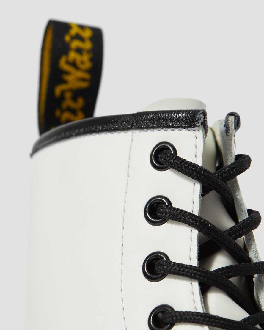 hvide dr martens 1460 smooth damestøvler med snørebånd