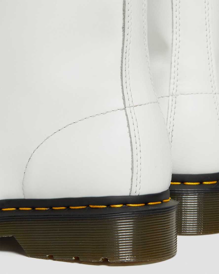 hvide dr martens 1460 smooth damestøvler med snørebånd