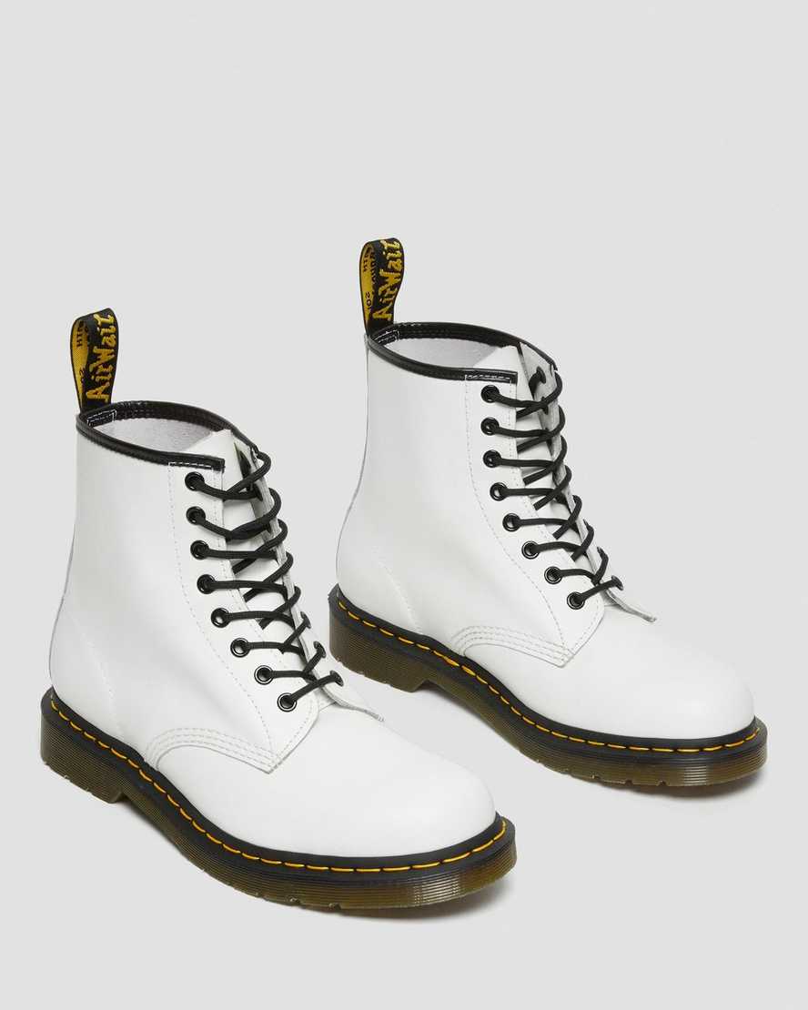 hvide dr martens 1460 smooth damestøvler med snørebånd