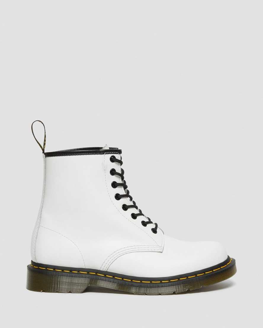 hvide dr martens 1460 smooth damestøvler med snørebånd